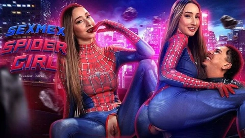 Spidergirl play: Web-themed fun & teasing