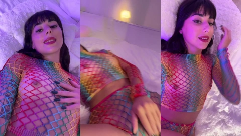 LunaRexx Fishnet Tease - Pussy Peek & Nipple Play